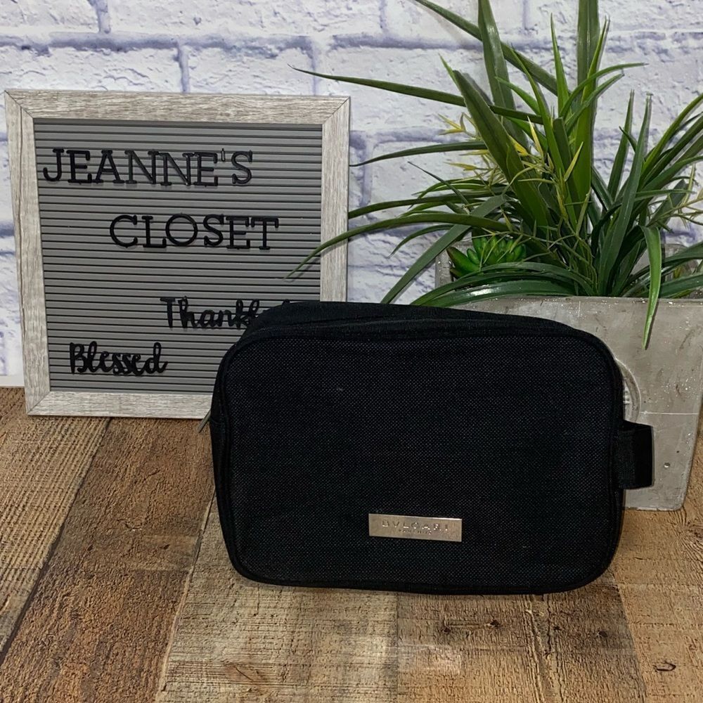Bvlgari parfums Black travel Toiletry cosmetic bag with handle